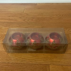 JCP Home Traditional Elegance Red Tea Light Candle Holders - NWT